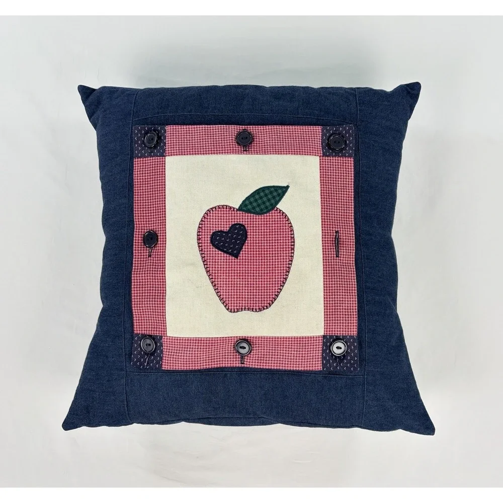 Handmade Interchangeable Button On Quilted Seasonal Holiday Pillow Cover Set 6pc